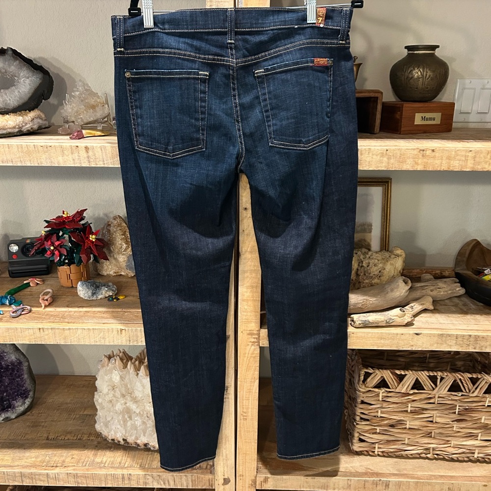 7 For All Mankind Dark Blue Jeans The Skinny Cigarette size 32 New WITHOUT tags